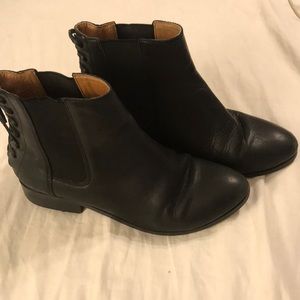 Aldo Black “Boudinot” Ankle Back Lace Up Booties